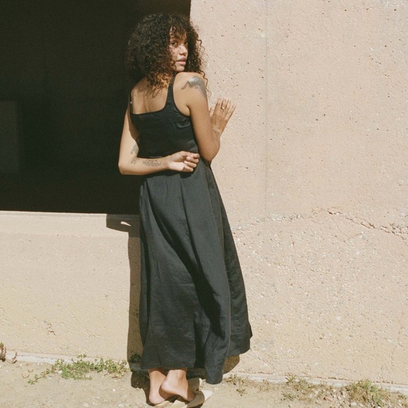 Doen Black Lantana Button Up Maxi Dress XS - Picture 4 of 9